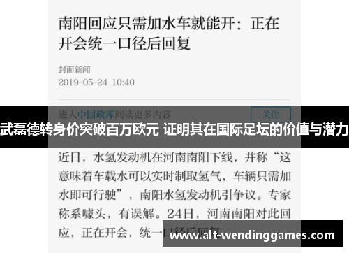 武磊德转身价突破百万欧元 证明其在国际足坛的价值与潜力